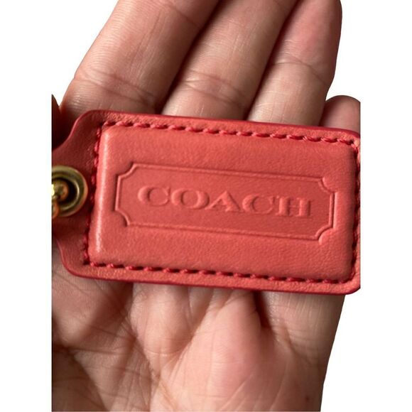 New in box, coach, cricket, leather, white, and coral satchel bag ￼A099813601 - Picture 10 of 14